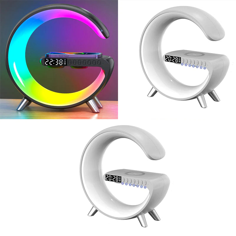 2023 New Intelligent G Shaped LED Lamp Bluetooth Speake Wireless Charger Atmosphere Lamp App Control for Bedroom Home Decor