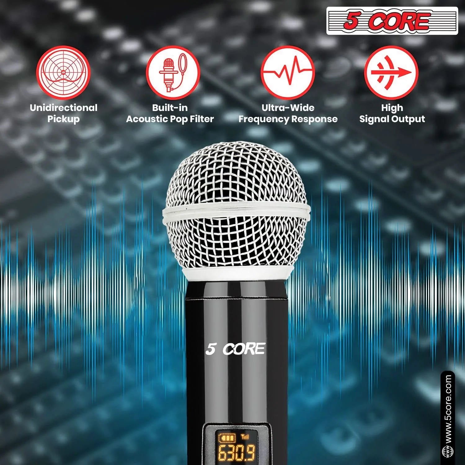 5Core Wireless Microphones VHF Microfonos Inalambricos Professional Handheld Cordless Mic