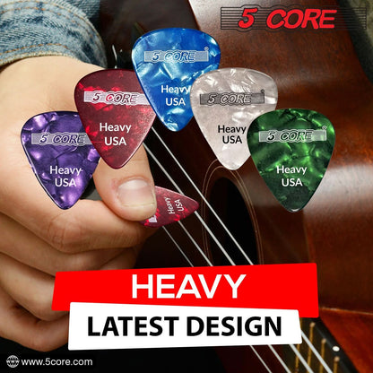 5Core Guitar Picks 0.96Mm Celluloid Heavy Gauge Pick - Acoustic Electric Bass Guitars BLUE