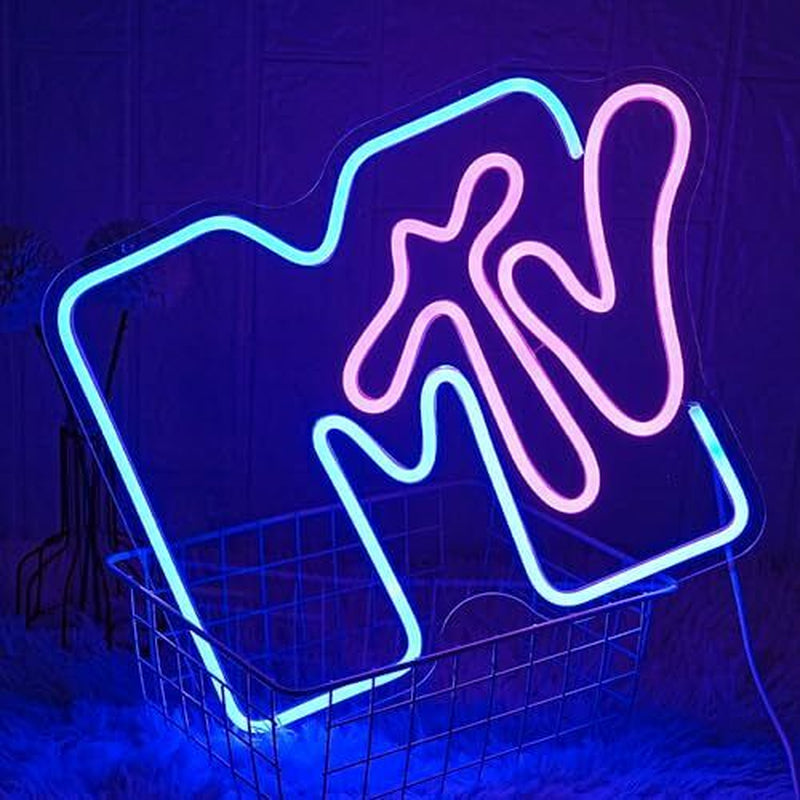 Music Television Neon Sign for Wall Decor MTV Neon Light up Sign Pink&Blue