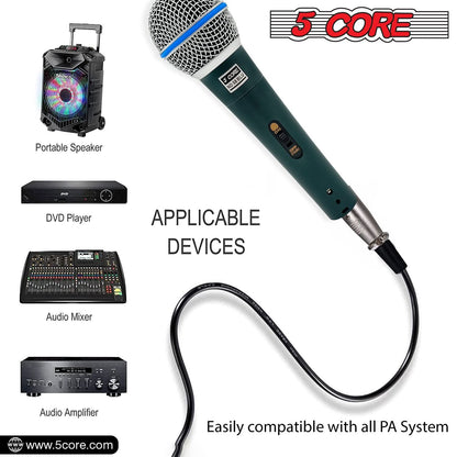 5Core XLR Microphone Dynamic Mic Karaoke Singing Studio Microfono Handheld Mics