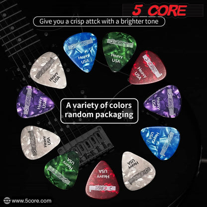 5Core Guitar Picks 0.96Mm Celluloid Heavy Gauge Pick - Acoustic Electric Bass Guitars BLUE