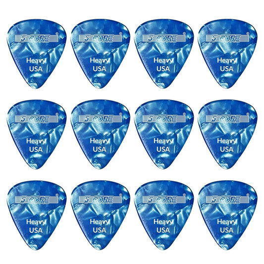 5Core Guitar Picks 0.96Mm Celluloid Heavy Gauge Pick - Acoustic Electric Bass Guitars BLUE