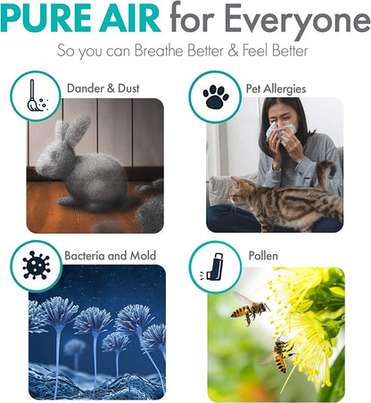 Air Purifier Breathesmart Flex HEPA with Pure Filter | 1400 Sq. Ft | Perfect for Bedrooms & Home Offices - Captures Allergens, Dust, & Mold - Oak