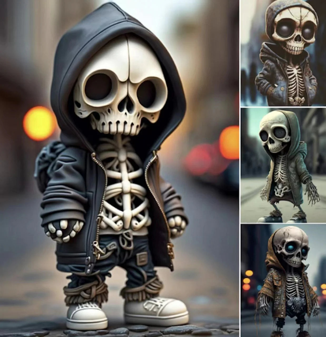 Cool Halloween Skeleton Figurines – Resin Skeleton Dolls for Spooky Home Decor