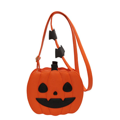 2023 Halloween Bags Funny Pumpkin Cartoon Shoulder Crossbody Bag with Bat Personalized Creative Female Bag