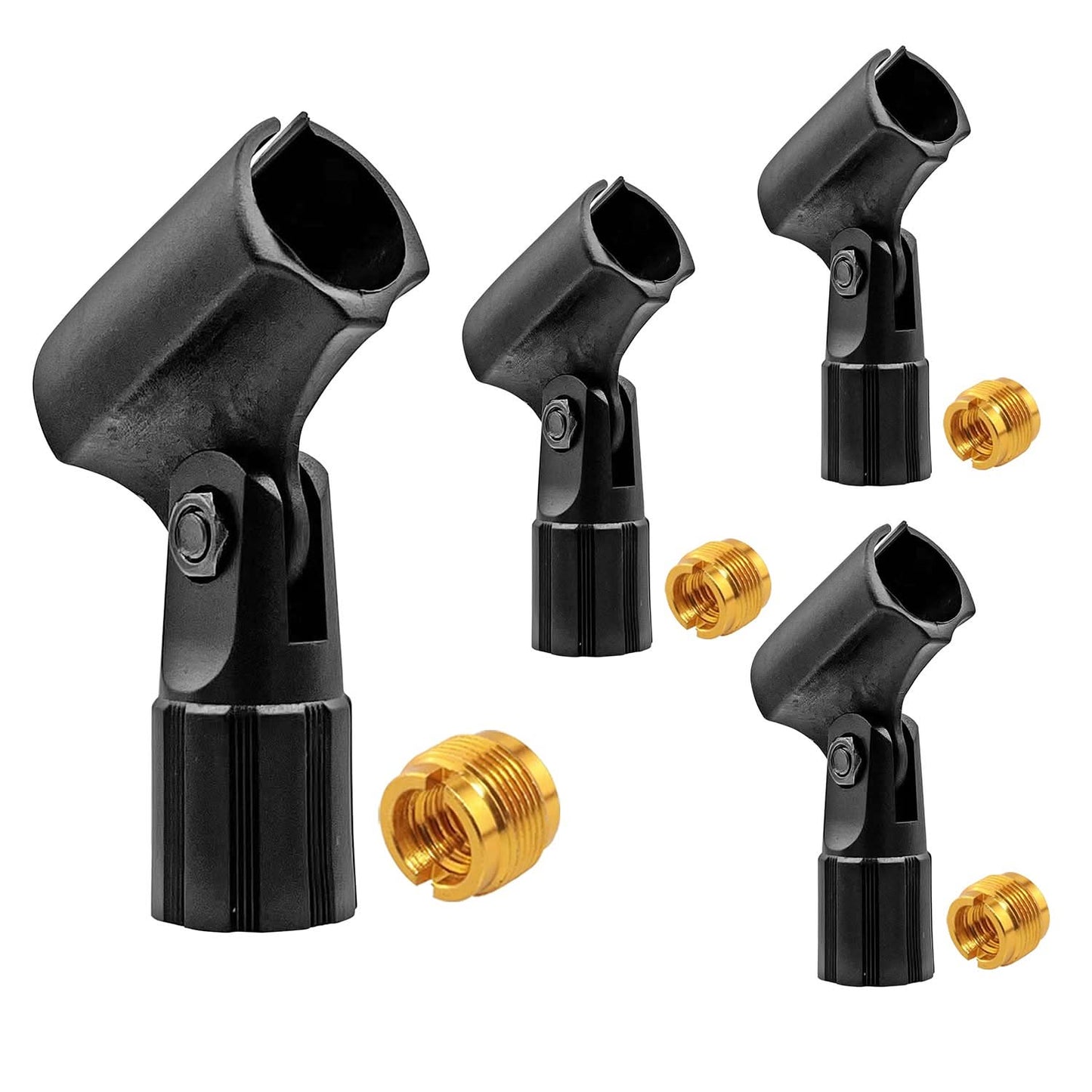 5 Core Microphone Clip Holder 4 Pieces with Screw Adapters 5/8 to 3/8 Inch