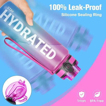 32Oz Water Bottle Motivational Sport Water Bottle Leakproof Drinking Bottles Outdoor Sports Travel Kettle Drinking Water Bottle