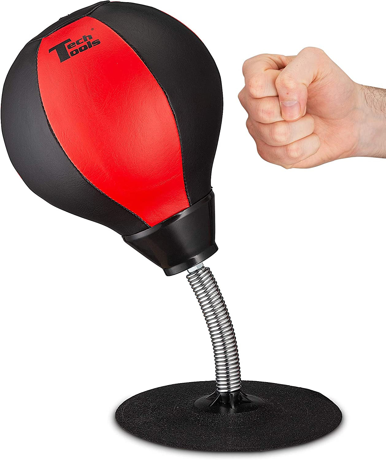 Desktop Punching Bag - Suctions to Your Desk, Heavy Duty Stress Relief Boxing Bag, Cool Stuff for Office, White Elephant Gifts for Boss or Coworker